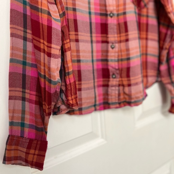 NWOT Beachlunchlounge Livvy Plaid Button Down Shirt S - Picture 5 of 16